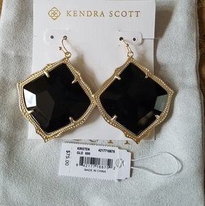 NWT Kendra Scott Kirsten Gold Drop Earrings In Bla